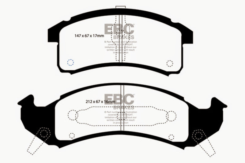 EBC 92-93 Buick Le Sabre (FWD) 3.8 Yellowstuff Front Brake Pads