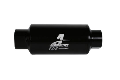 Aeromotive In-Line Filter 10AN 10 Micron Microglass Element Bright-Dip Black 2in OD