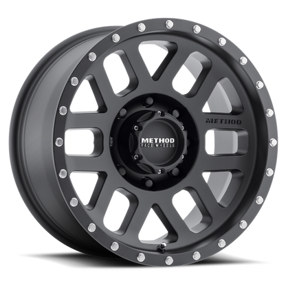 Method MR306 Mesh 18x9 +18mm Offset 8x6.5 130.81mm CB Matte Black Wheel