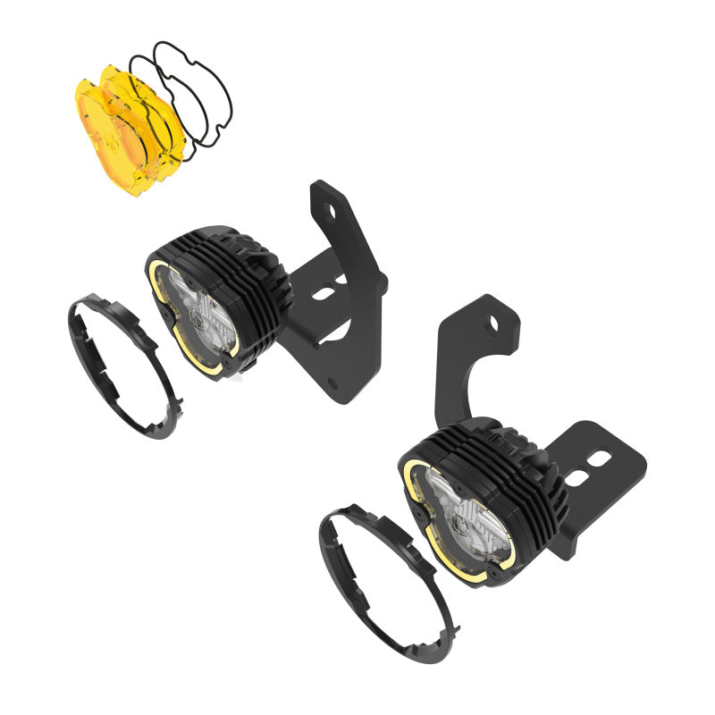 KC HiLiTES FLEX ERA 3 Dual Mode SAE Fog Lights - 2-Light Master Kit for Jeep JK/JL/JT Steel Bumpers