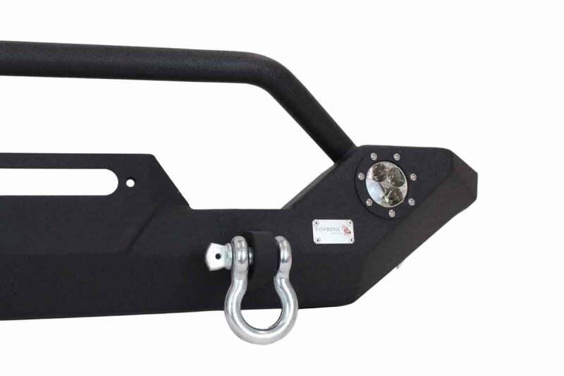 Fishbone Offroad 87-06 Jeep TJ/YJ Wrangler TJ/YJ Steel Front Bumper W/LEDs - Blk Textured Powercoat