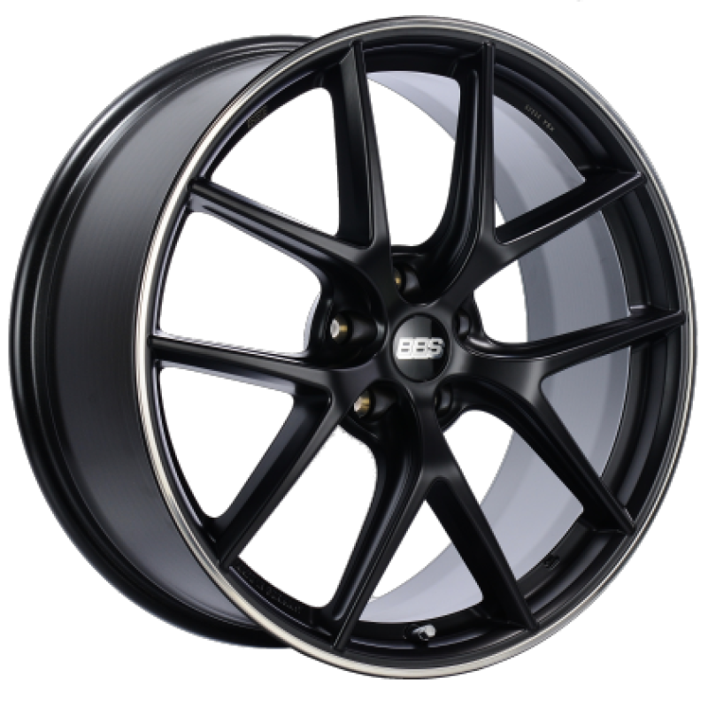 BBS CI-R 19x9.5 5x120 ET25 Satin Black Polished Rim Protector Wheel -82mm PFS/Clip Required