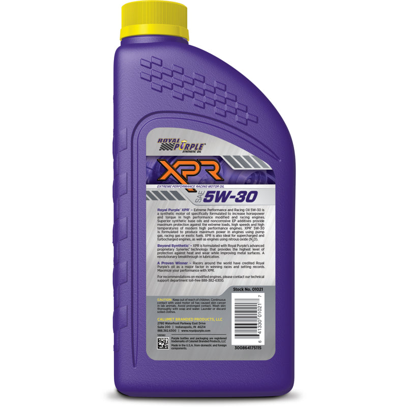 Royal Purple XPR Synthetic Extreme Performance 5W-30 Racing Oil - 1 Quart