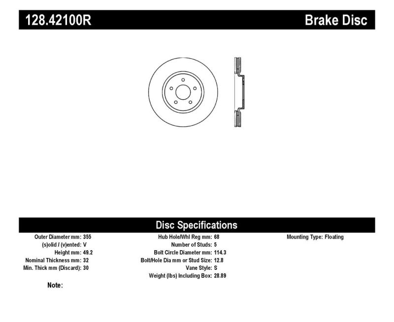 StopTech Nissan 370z / Infiniti G37 SportStop Drilled Front Right Rotor