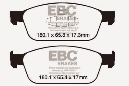 EBC 12+ Ford Focus 2.0 Turbo ST Redstuff Front Brake Pads