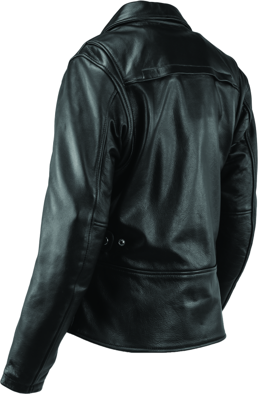 River Road Ironclad Classic Leather Jacket Black Womens - Small