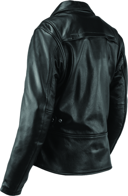 River Road Ironclad Classic Leather Jacket Black Womens - Small