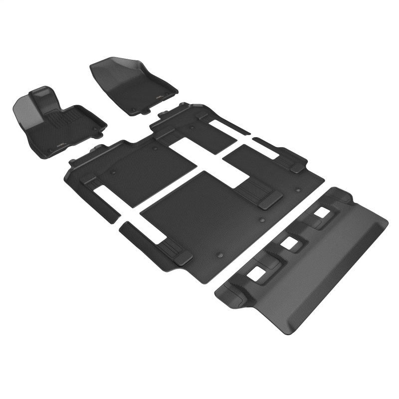 3D MAXpider 21-24 Toyota Sienna 8-Seat Kagu 1st, 2nd, & 3rd Row Floormats - Black