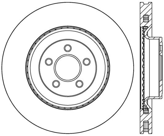 StopTech 2015 Ford Mustang GT w/ Brembo Brakes Left Front Slotted Brake Rotor