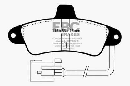 EBC 95-00 Ford Contour 2.0 Greenstuff Rear Brake Pads