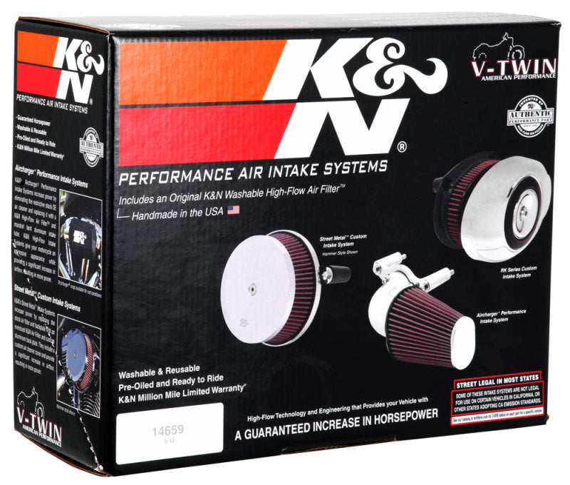 K&N 01-11 Harley Davidson FX / FL Aircharger Performance Intake Kit