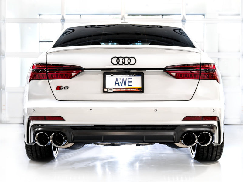 AWE Tuning 19-23 Audi C8 S6/S7 2.9T V6 AWD Track Edition Exhaust - Chrome Silver Tips - Precision R