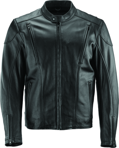 River Road Race Leather Jacket Black - Small