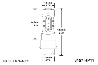 Diode Dynamics 3157 LED Bulb HP11 LED - Amber (Single)