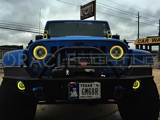 Oracle Off-Road 3in W Square Spotlight with Halo - ColorSHIFT SEE WARRANTY