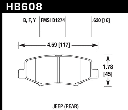 Hawk 2007-2011 Dodge Nitro R/T HPS 5.0 Rear Brake Pads