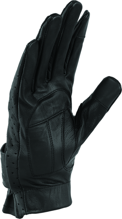 River Road Tucson Leather Perforated Gloves Black - Small