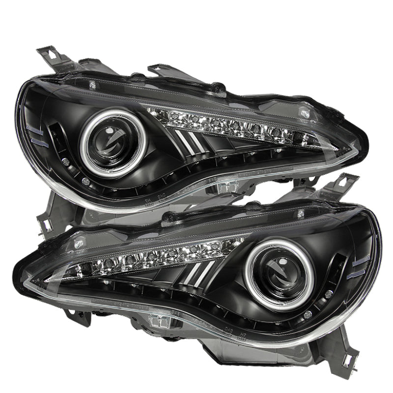 Spyder Scion FRS 12-14 Projector Headlights DRL LED Black PRO-YD-SFRS12-BK