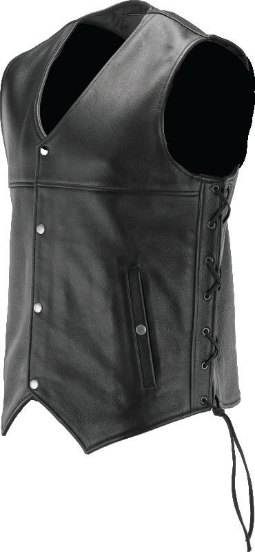 Kuryakyn Leather By River Road Old Skool Leather Vest Black - Large