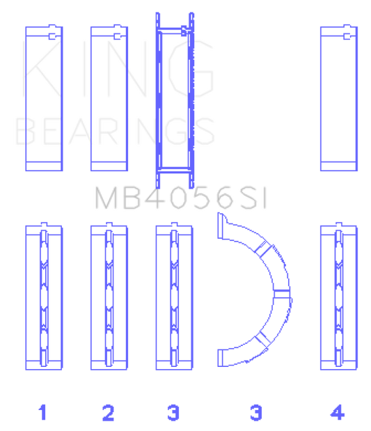 King Engine Bearings Ford 155 (Size +0.75mm) Main Bearing Set