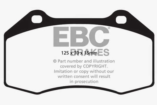 EBC 14+ Alfa Romeo 4C 1.75 Turbo Redstuff Front Brake Pads