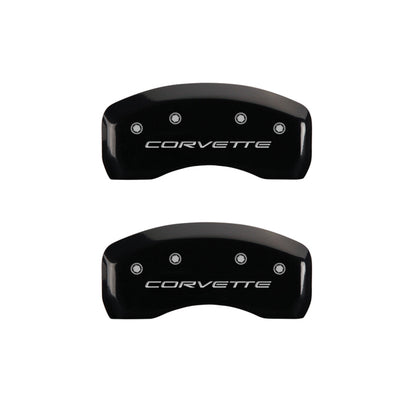 MGP 4 Caliper Covers Engraved Front & Rear C5/Corvette Black finish silver ch