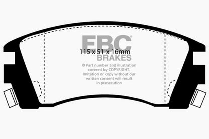 EBC 91-93 Nissan NX 2.0 Greenstuff Front Brake Pads