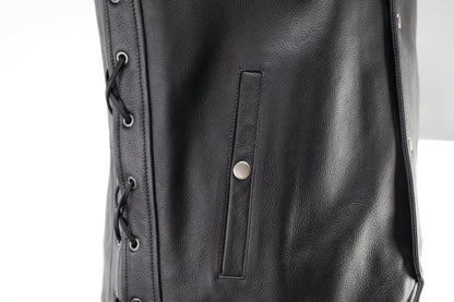 Kuryakyn Leather By River Road Old Skool Leather Vest Black - Large