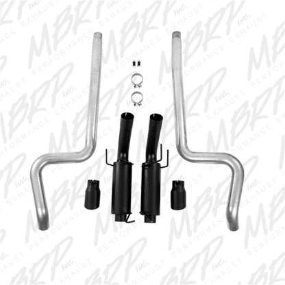 MBRP 11-14 Ford Mustang GT 5.0L 3in Cat Back Dual Split Rear Race Version 4in Tips - Black