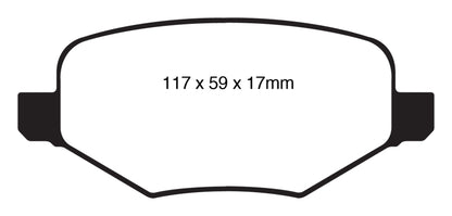 EBC 11-14 Ford Edge 2.0 Turbo Yellowstuff Rear Brake Pads