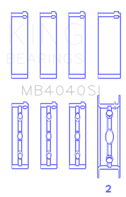 King Engine Bearings Chrysler 215 Ohv (Size +1.0mm) Main Bearing Set