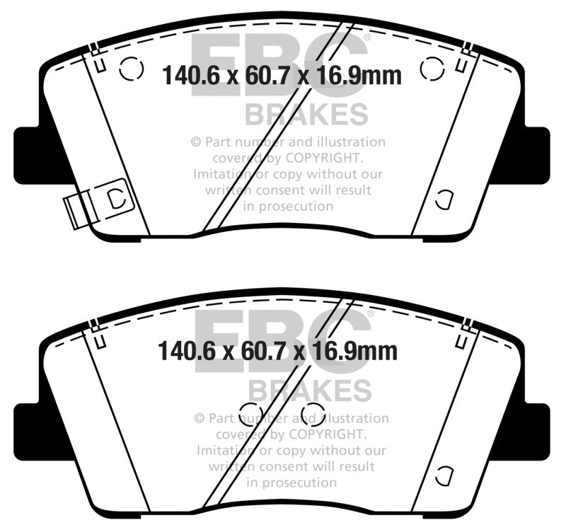 EBC 19+ Genesis G70 2.0L Turbo Ultimax Front Brake Pads