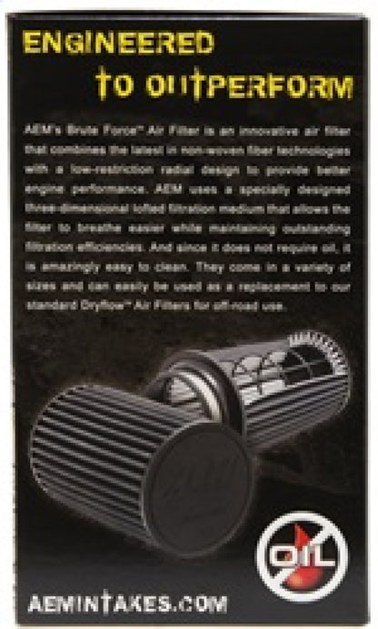 AEM Dryflow 3.5in. X 7in. Round Tapered Air Filter