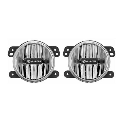 KC HiLiTES 10-18 Jeep JK 4in. Gravity G4 LED Light 10w SAE/ECE Clear Fog Beam (Pair Pack System)