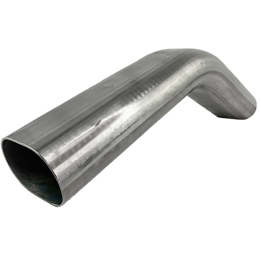 Granatelli 3in Oval Stainless Steel Vertical Radius 45 Deg bend 4.5in Bend Radius Tubing