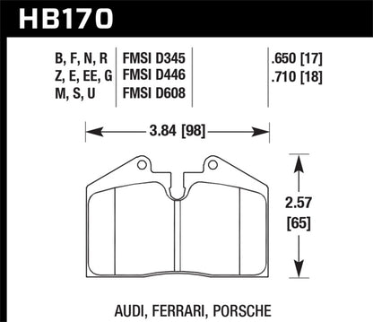 Hawk 89-94 Porsche 911 / 86-91 944 Front & Rear Blue 9012 Race Brake Pads