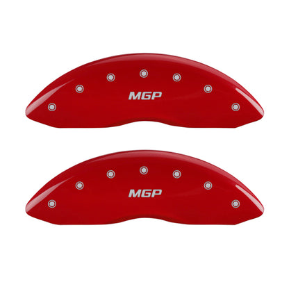 MGP 4 Caliper Covers Engraved Front & Rear MGP Red finish silver ch