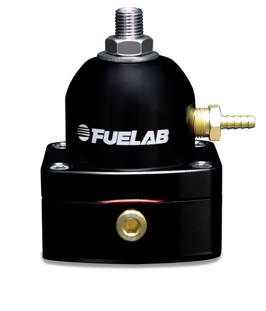 Fuelab 525 Carb Adjustable FPR In-Line Large Seat 1-3 PSI (1) -6AN In (1) -6AN Return - Black