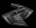 AlphaRex 16-21 Honda Civic Hatchback/ Type-R FK8 Nova-Series LED Tail Lights (Pair) - Alpha Black