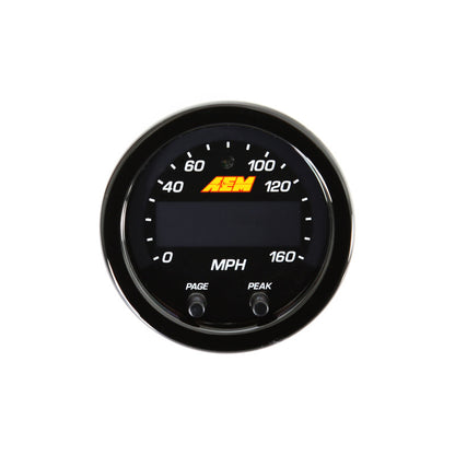 AEM X-Series 0-160 MPH Black Bezel w/ Black Face GPS Speedometer Gauge