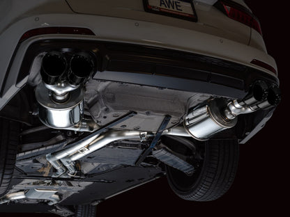 AWE Tuning 19-23 Audi C8 S6/S7 2.9T V6 AWD Touring Edition Exhaust - Diamond Black Tips - Precision R