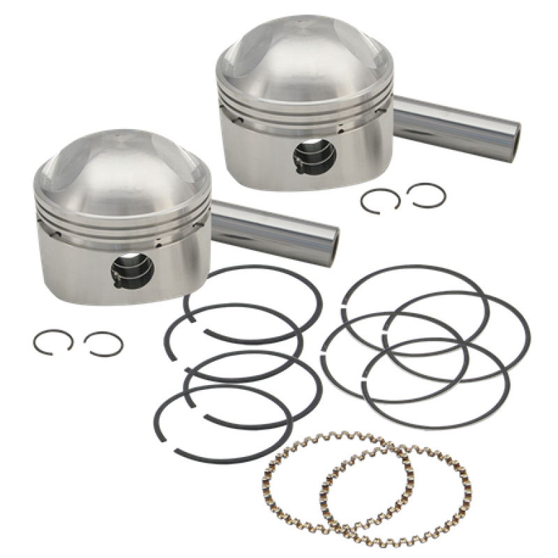 S&S Cycle 36-84 BT 3-7/16in x Up To 4-3/4in Stroke HC Piston Set - Standard