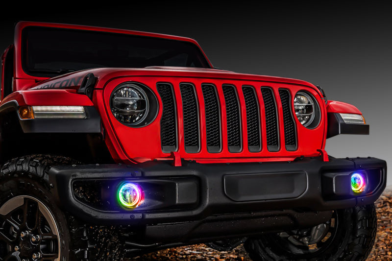 Oracle Jeep Wrangler JL/Gladiator JT LED Surface Mount Fog Light Halo Kit - ColorSHIFT SEE WARRANTY