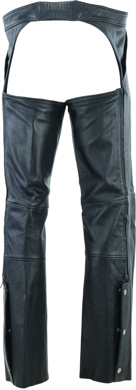 River Road Plains Leather Chaps Black - Large