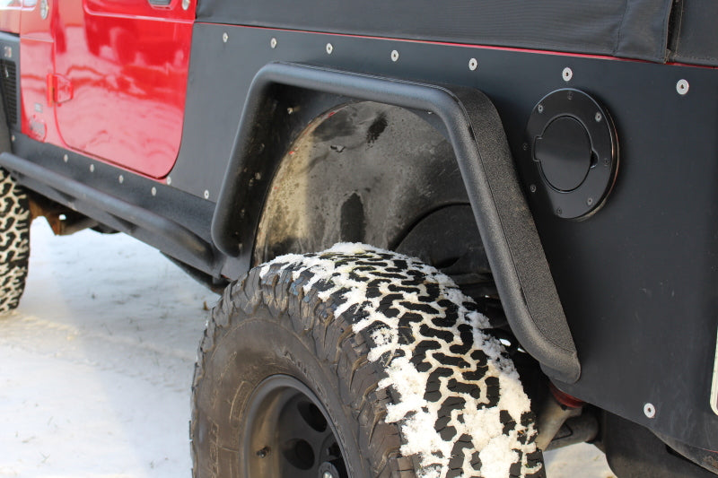 Fishbone Offroad 97-06 Jeep Wrangler TJ Steel Tube Fenders Front 3In Flare - Blk Textured Powdercoat