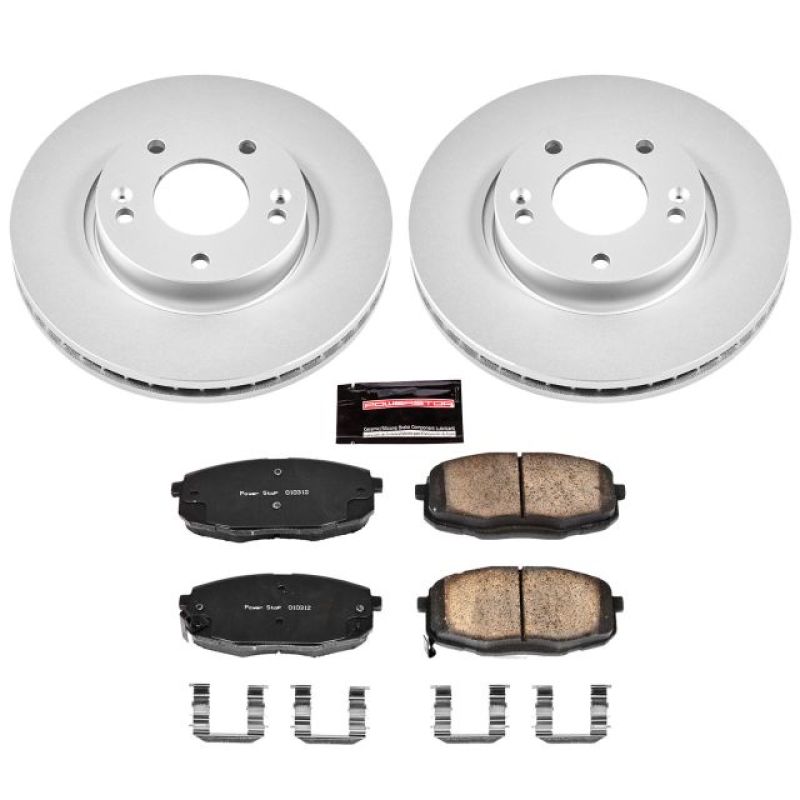 Power Stop 09-12 Hyundai Elantra Front Z17 Evolution Geomet Coated Brake Kit