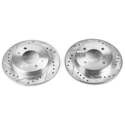 Power Stop 97-06 Hyundai Elantra Rear Evolution Drilled & Slotted Rotors - Pair