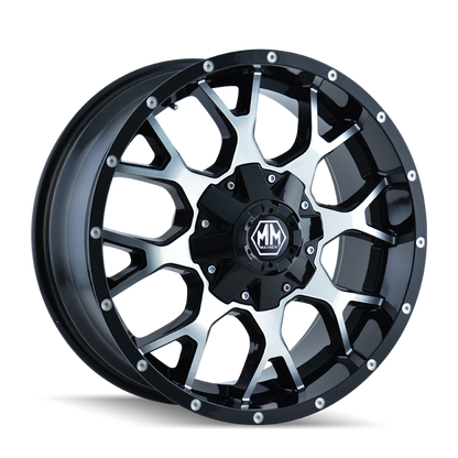 Mayhem 8015 Warrior 20x10 / 6x135 BP / -25mm Offset / 106mm Hub Black/Machined Face Wheel