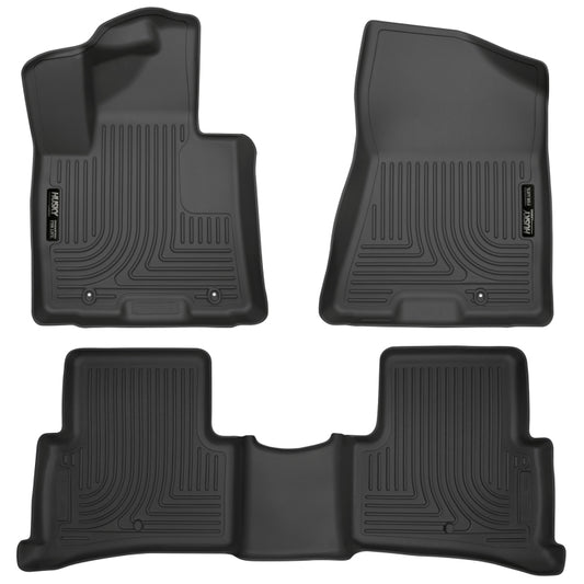 Husky Liners 2017 Kia Sportage Weatherbeater Front and Second Row Black Floor Liners