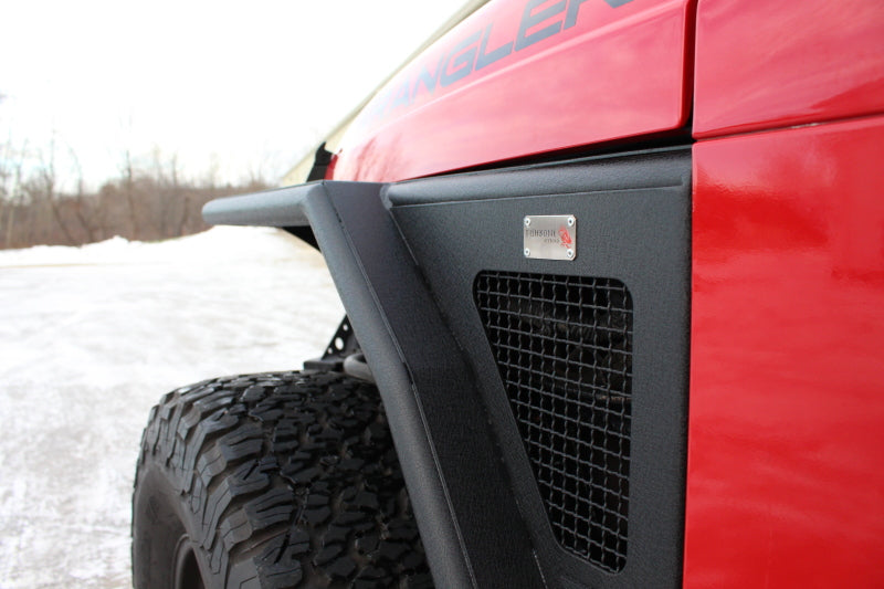 Fishbone Offroad 97-06 Jeep Wrangler TJ Steel Tube Fenders Front 3In Flare - Blk Textured Powdercoat